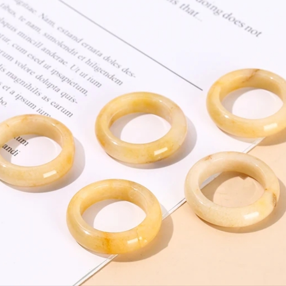 Size 9 Yellow Citrine NOVEMBER BIRTHSTONE Crystal Gemstone Finger Ring (Qty. 1)